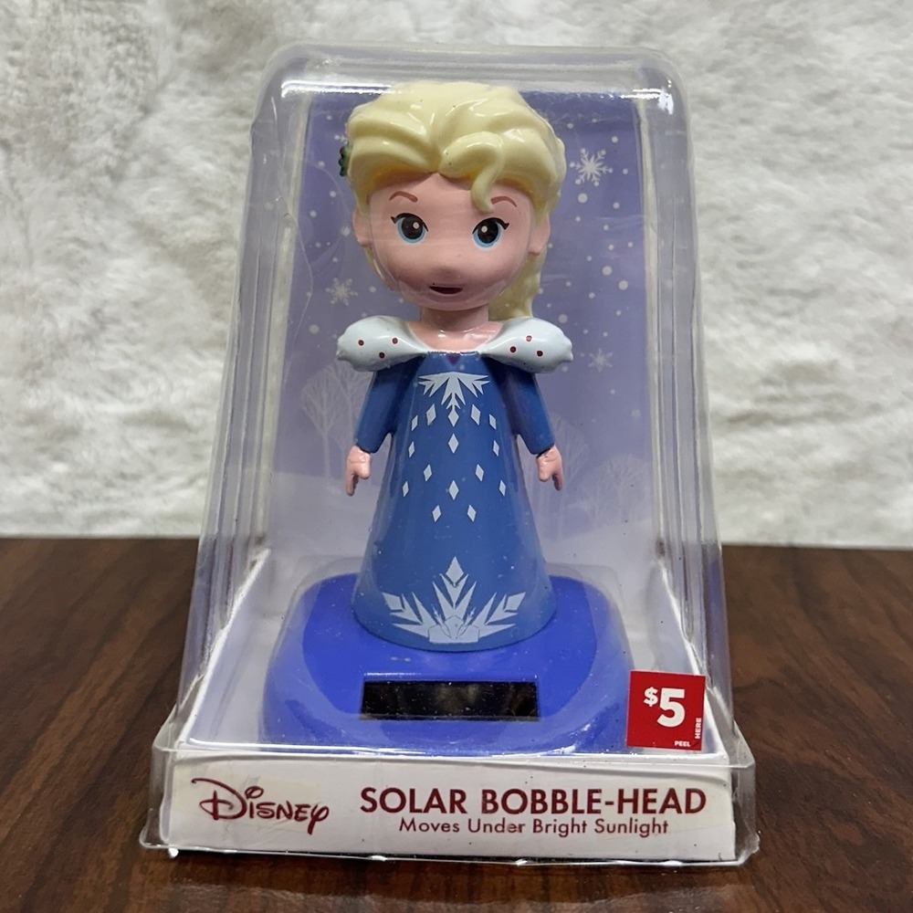 NEW Disney Frozen Elsa Solar Sunlight Bobble Head Figure NIB Tested & Works‎